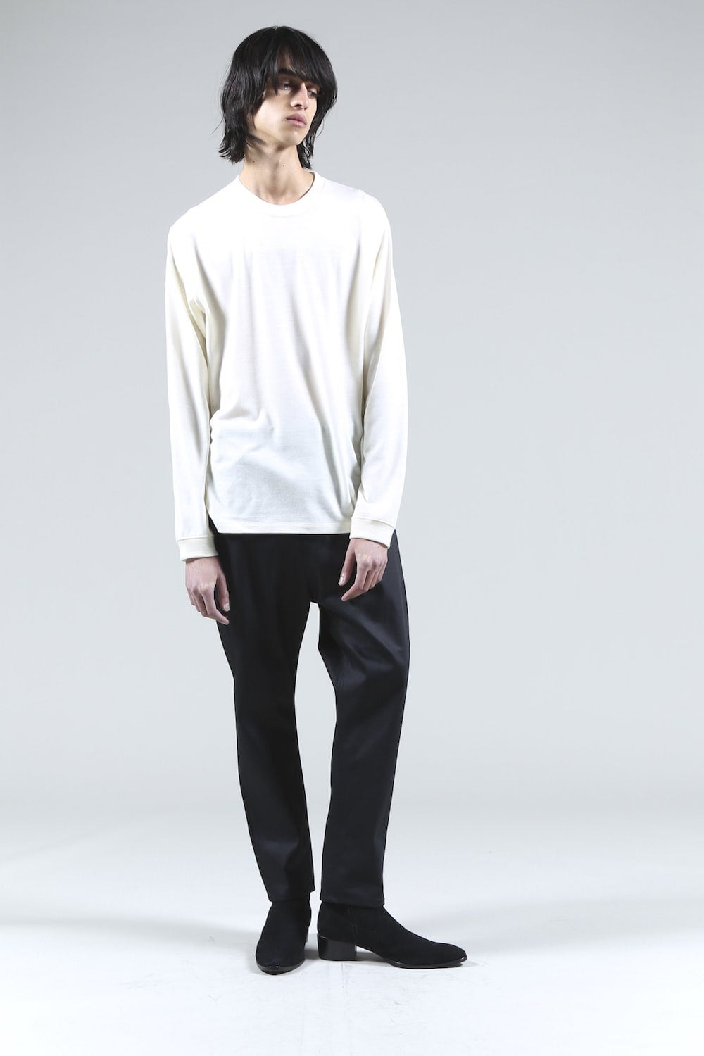 Washable Wool Crewneck Pullover (Cream)