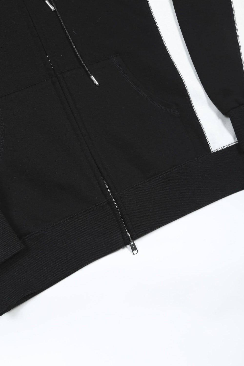 Zip Up Hoodie (Black×Off White)