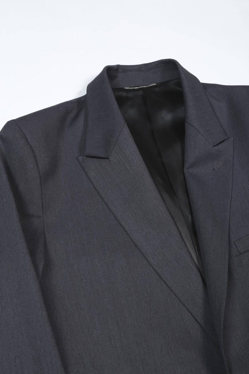 Peaked Lapel Daddy Jcaket (Charcoal)
