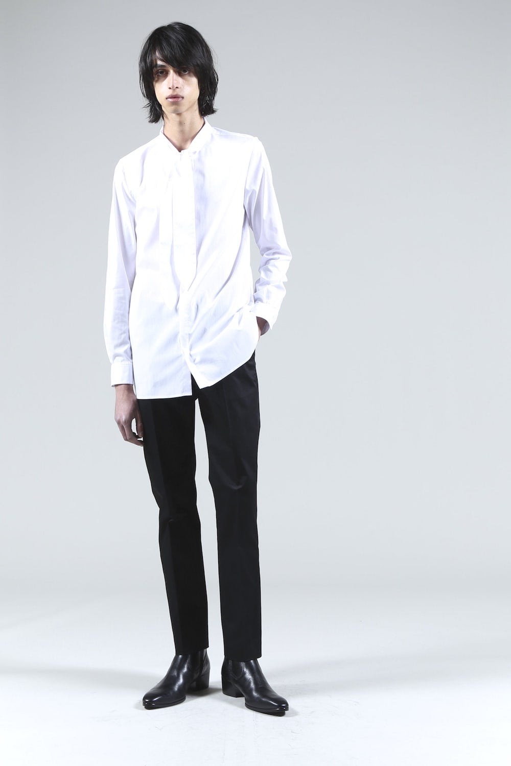 Broadcloth Ribbon Shirt (White)