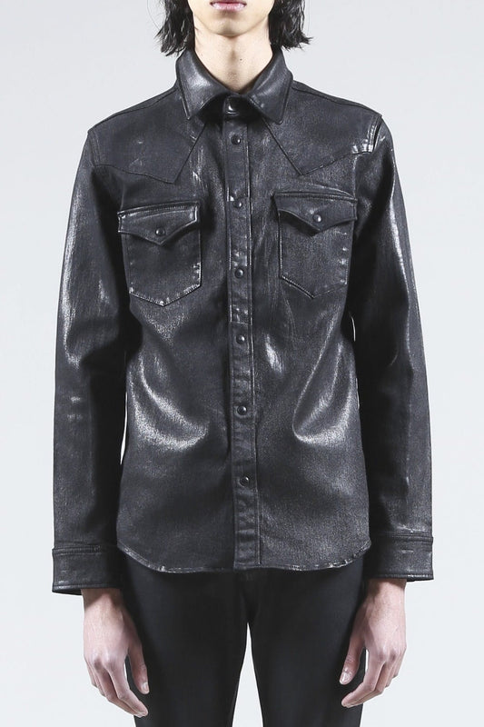 Black Coating Denim Shirt