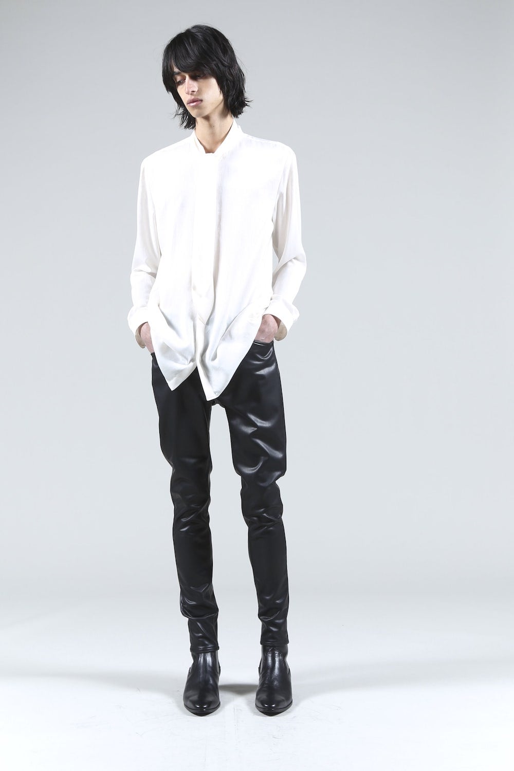 Satin Frill shirt (Cream)