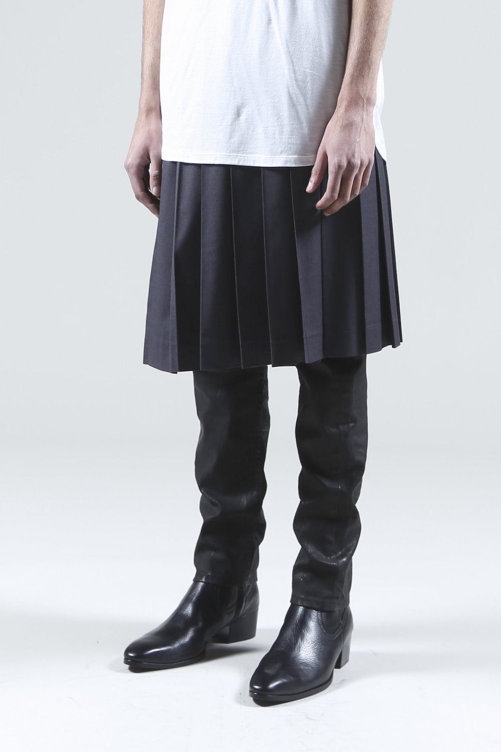 Real Black Coating Denim Pants