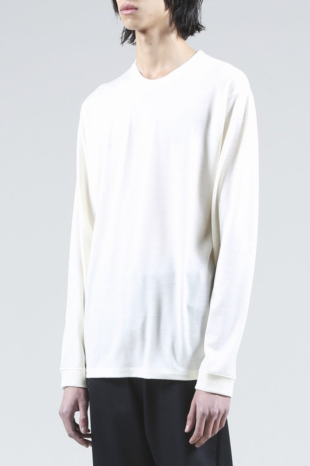 Washable Wool Crewneck Pullover (Cream)