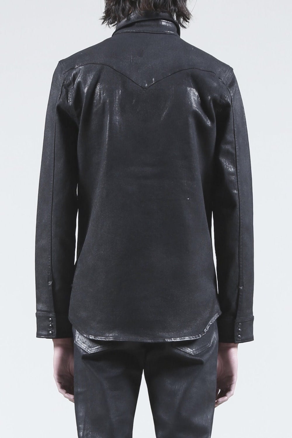 Black Coating Denim Shirt