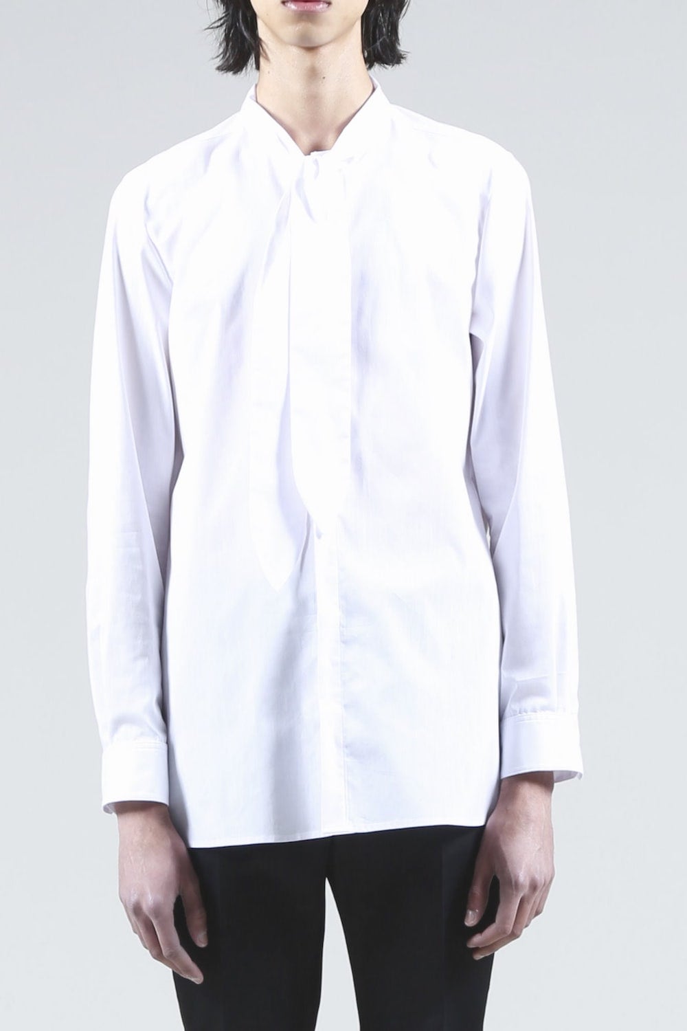 Broadcloth Ribbon Shirt (White)