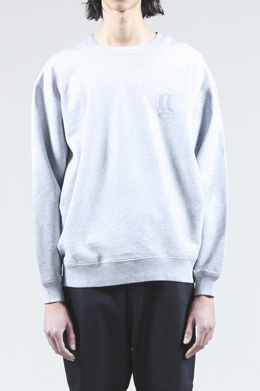 ロゴ刺繍 コーティングスウェット プルオーバー (ヘザーグレイ)