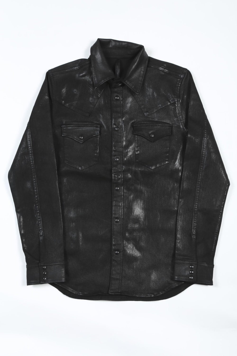 Black Coating Denim Shirt