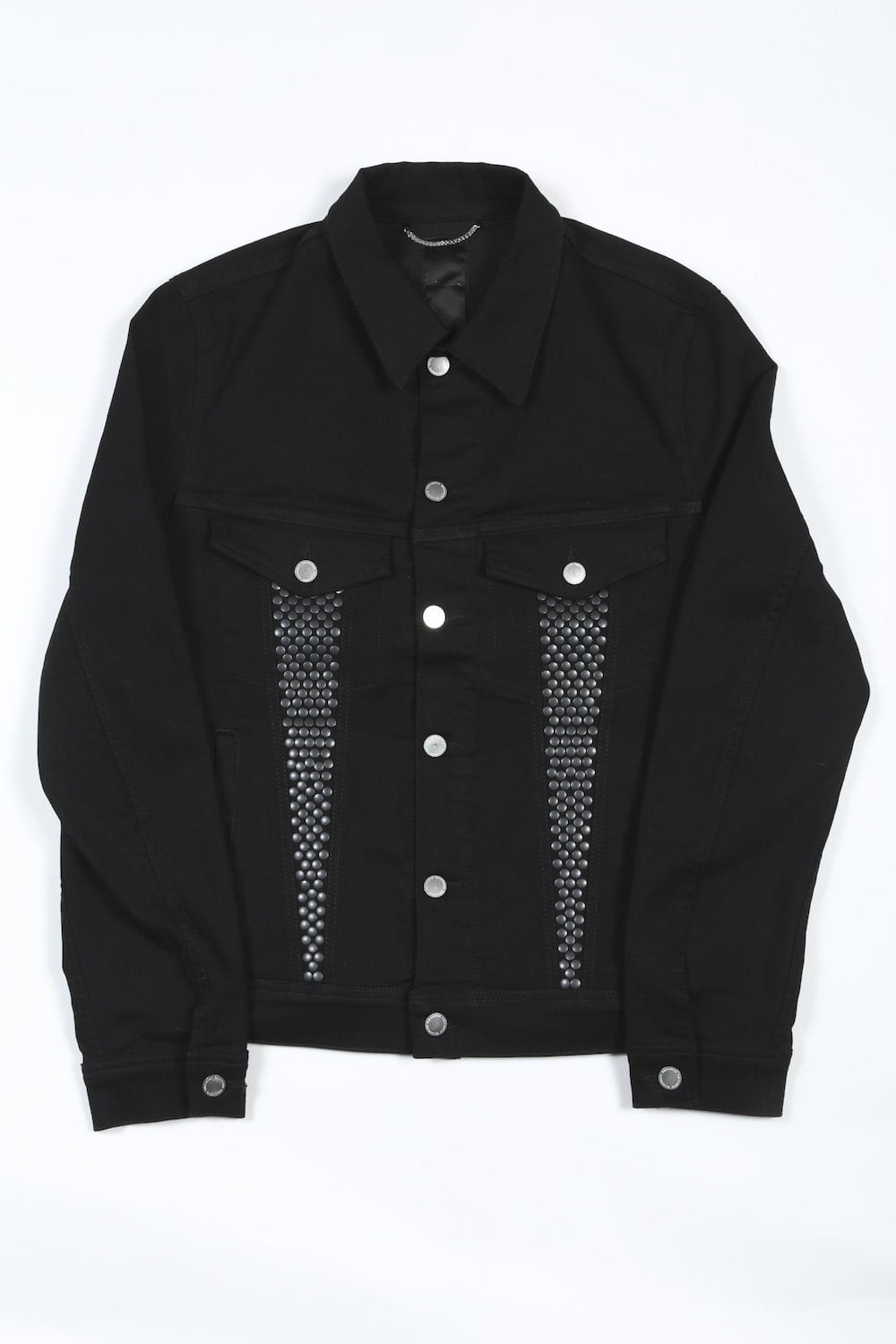 Black Metal Studs Denim Jacket