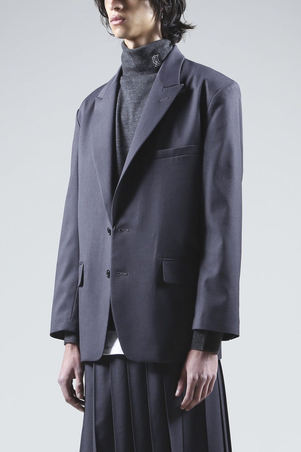 Peaked Lapel Daddy Jcaket (Charcoal)