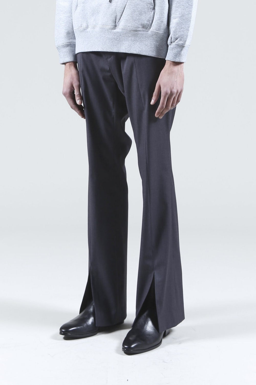 Slit Flare Pants (Charcoal)