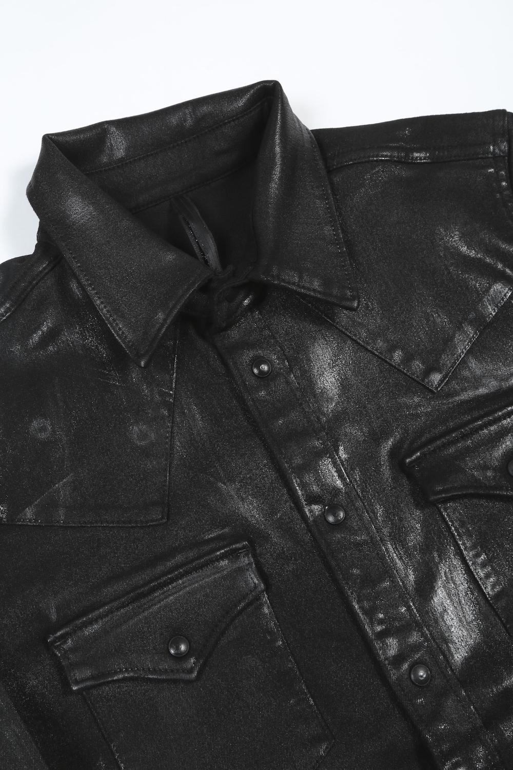 Black Coating Denim Shirt