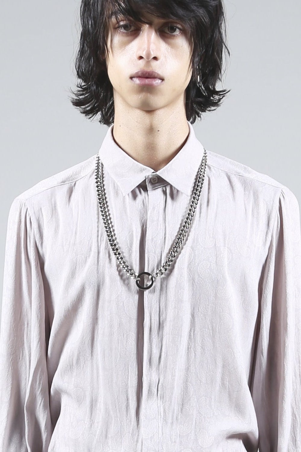 リング + フラットリンクチェーンネックレス