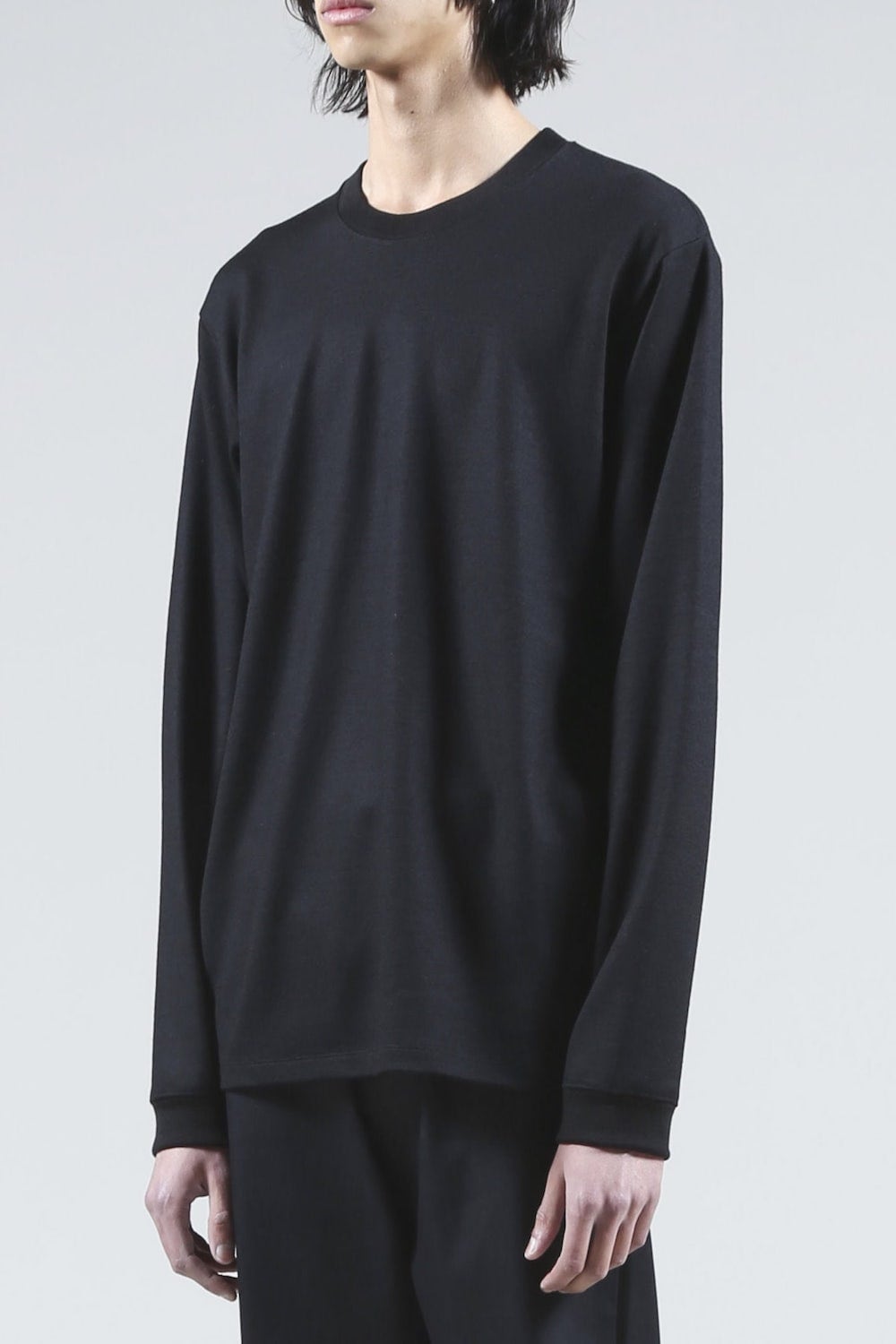 Washable Wool Crewneck Pullover (Black)