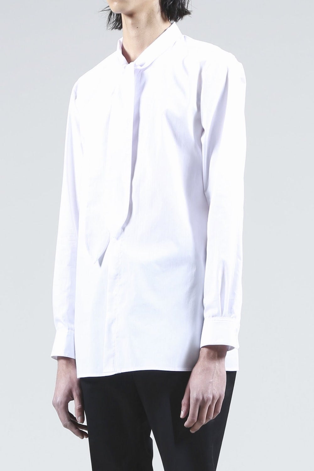 Broadcloth Ribbon Shirt (White)