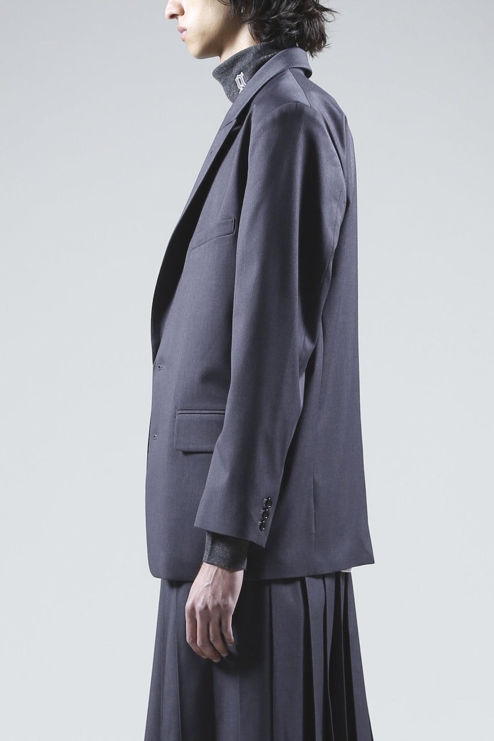 Peaked Lapel Daddy Jcaket (Charcoal)