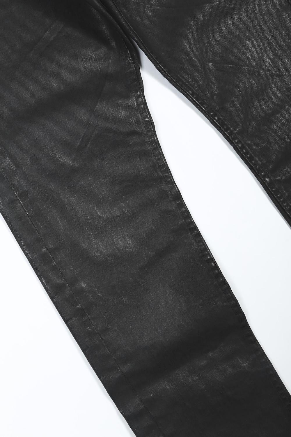 Real Black Coating Denim Pants