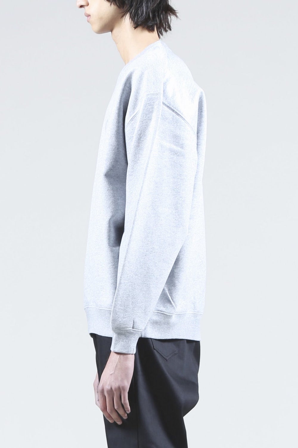 ロゴ刺繍 コーティングスウェット プルオーバー (ヘザーグレイ)