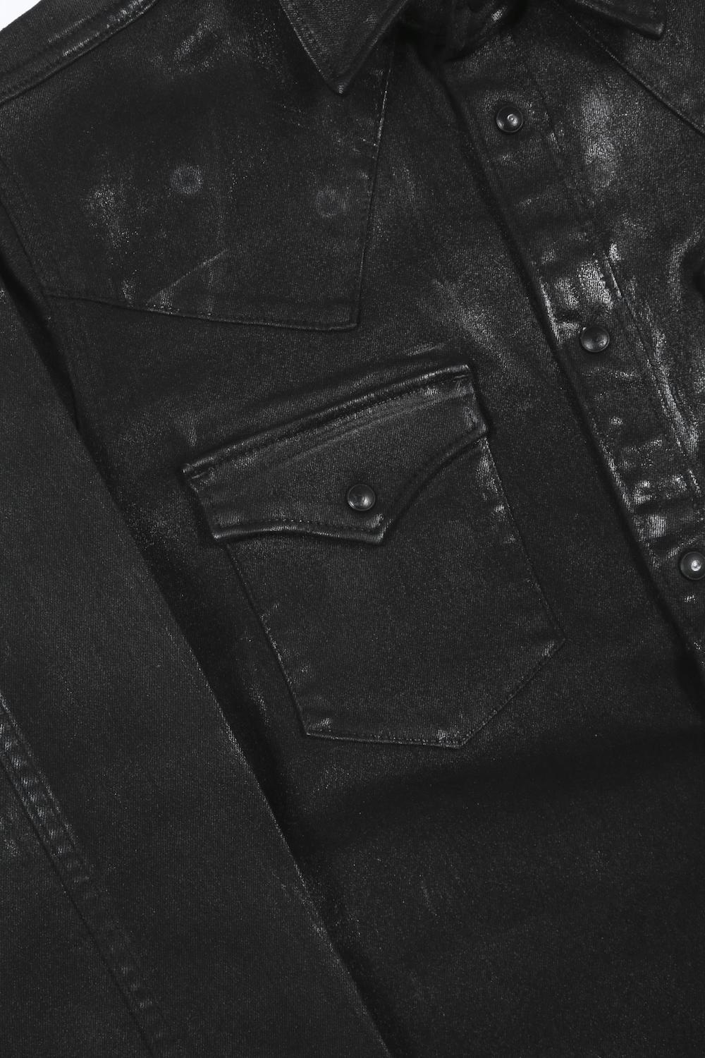 Black Coating Denim Shirt