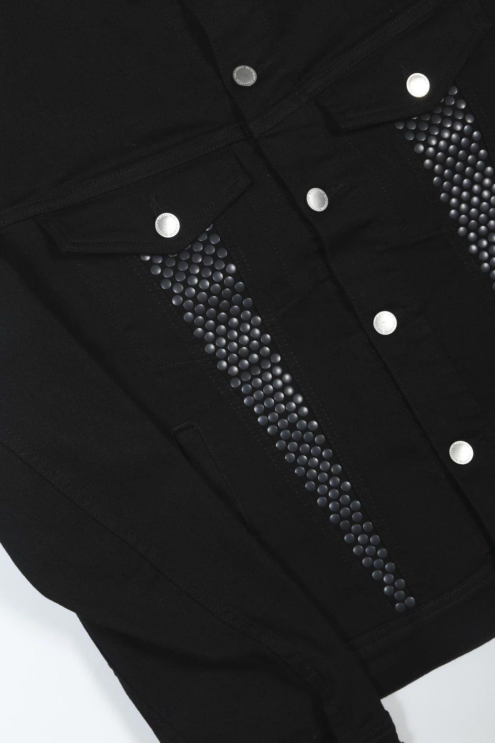 Black Metal Studs Denim Jacket