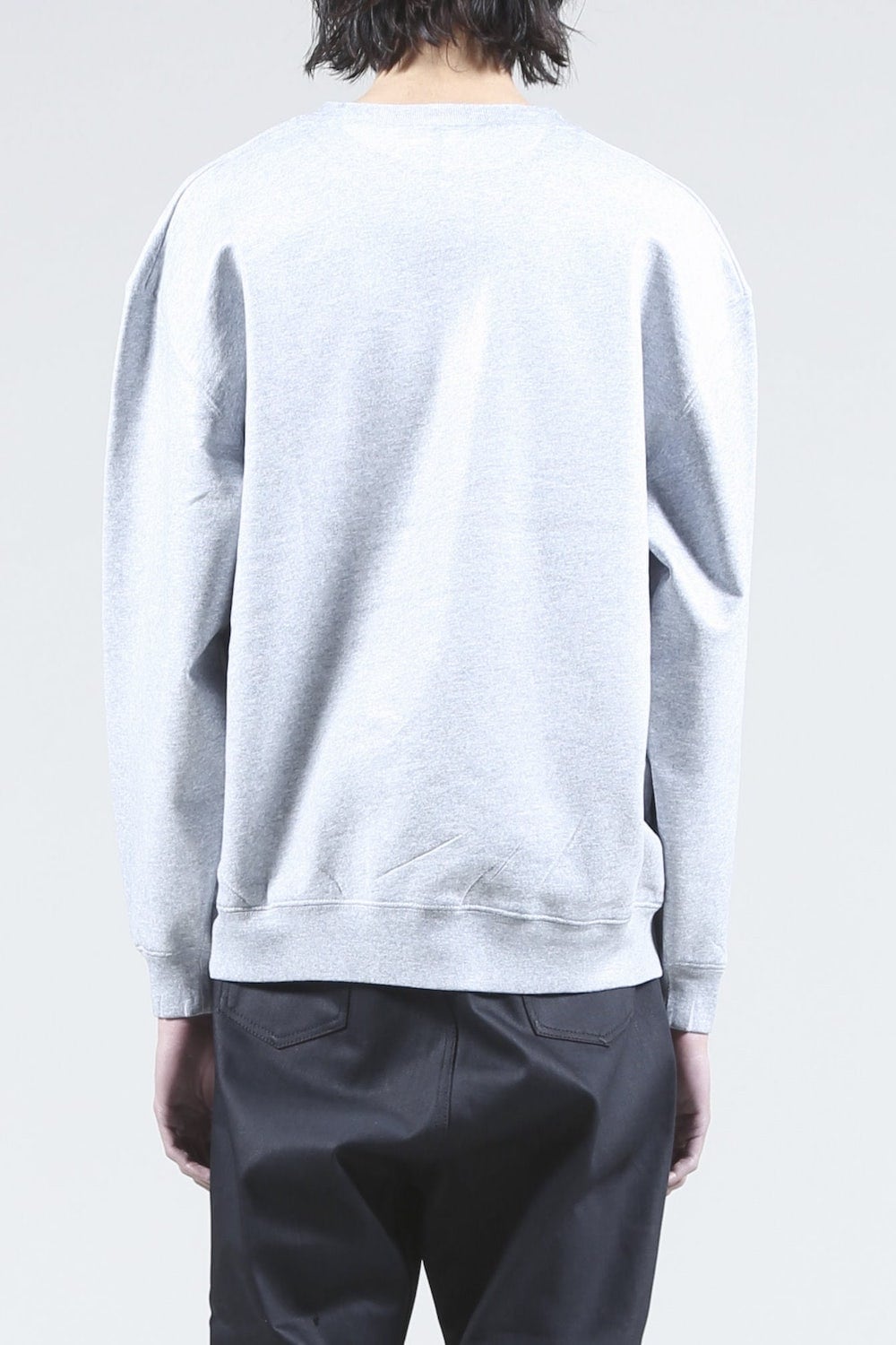 ロゴ刺繍 コーティングスウェット プルオーバー (ヘザーグレイ)