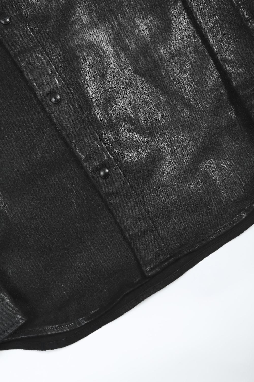 Black Coating Denim Shirt