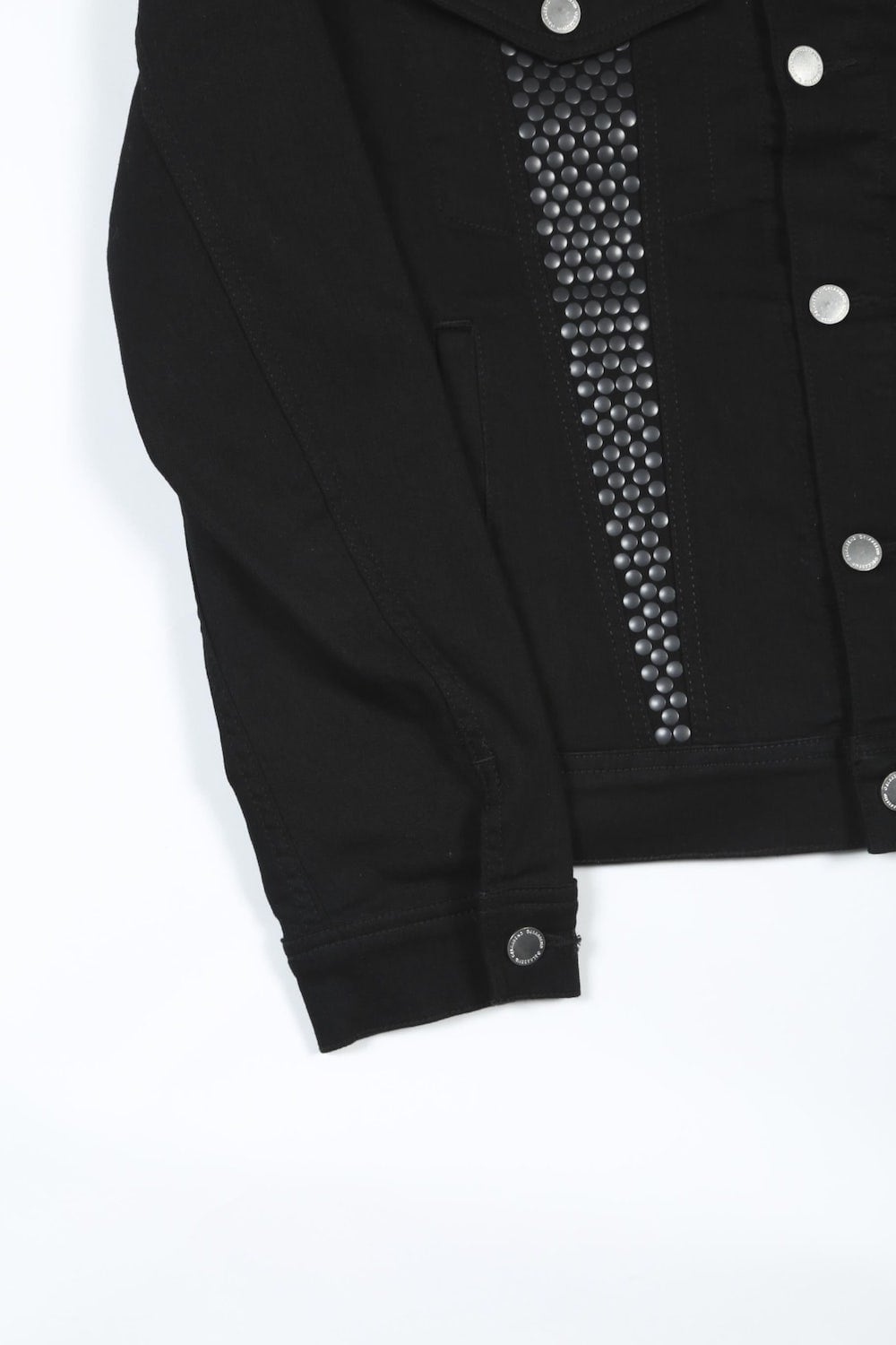 Black Metal Studs Denim Jacket