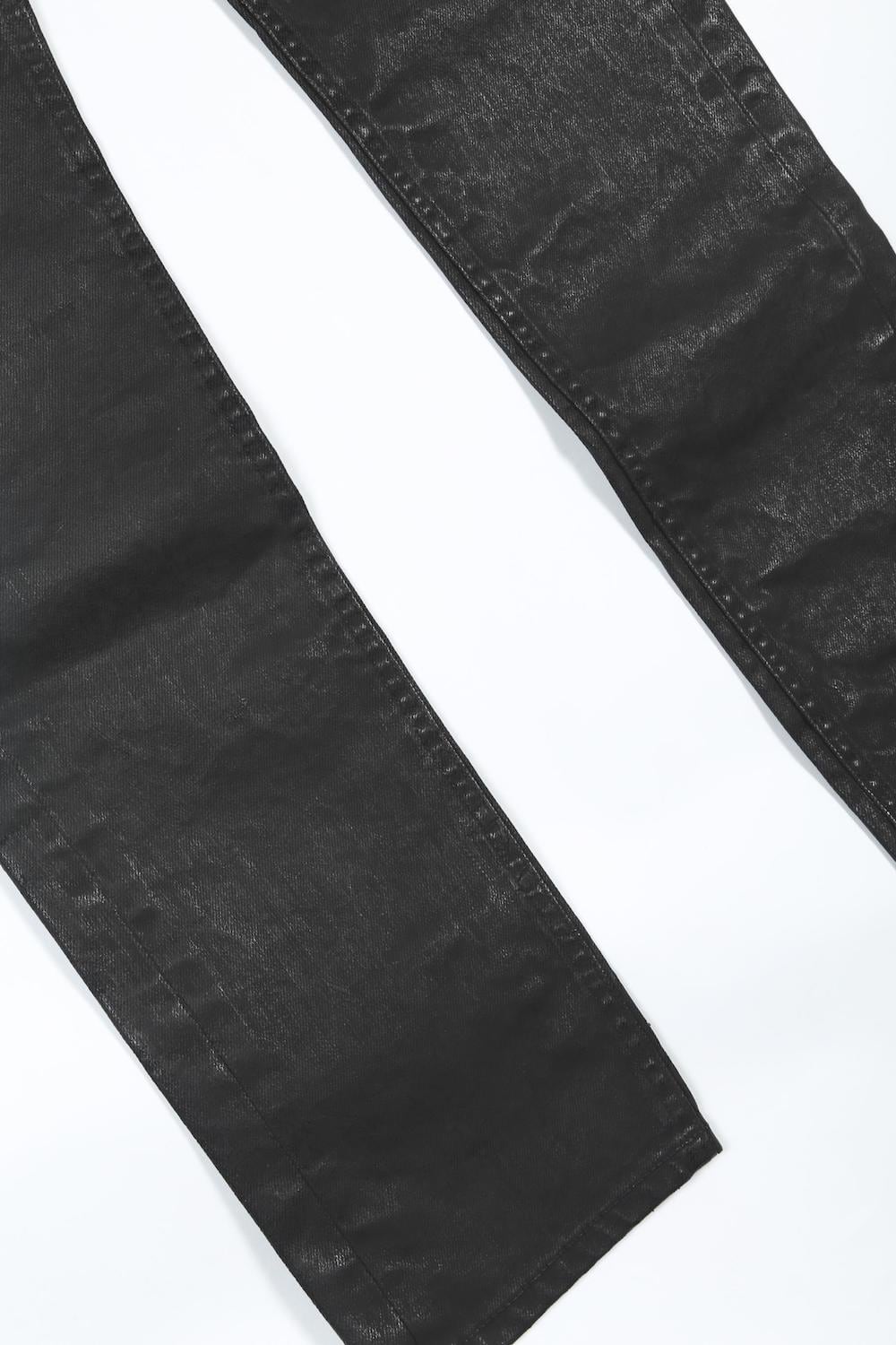 Real Black Coating Denim Pants