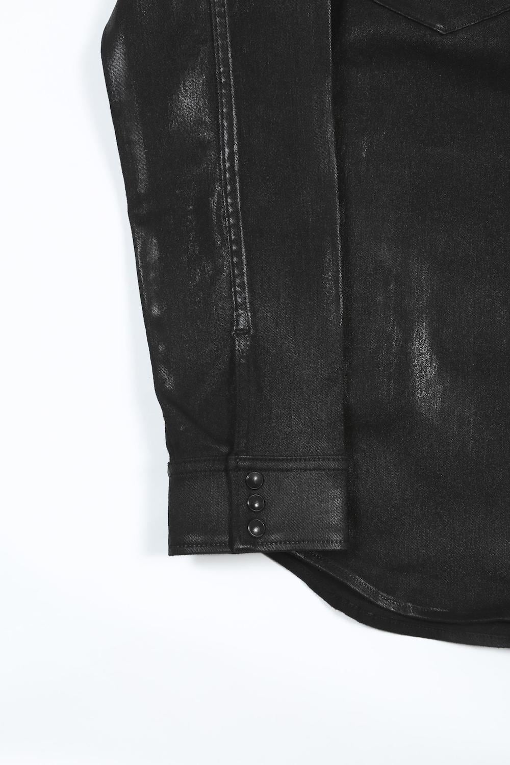 Black Coating Denim Shirt