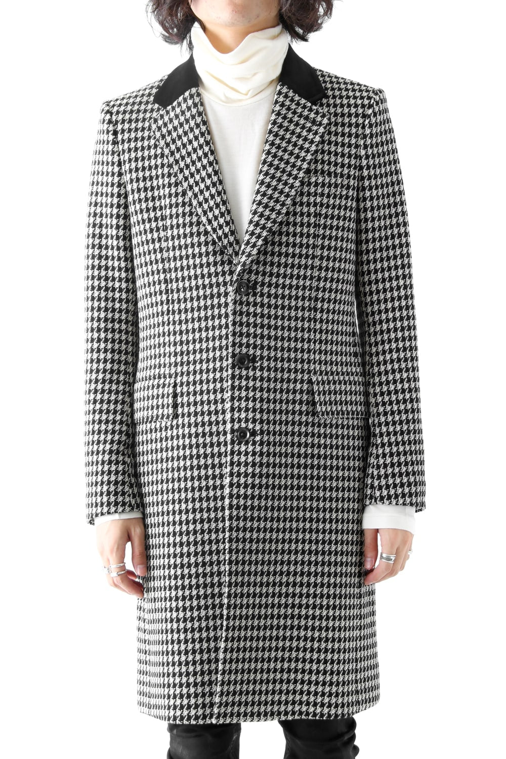 CHECK JACQUARD COAT