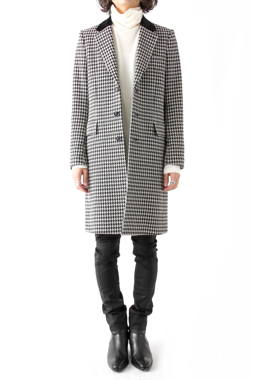 CHECK JACQUARD COAT