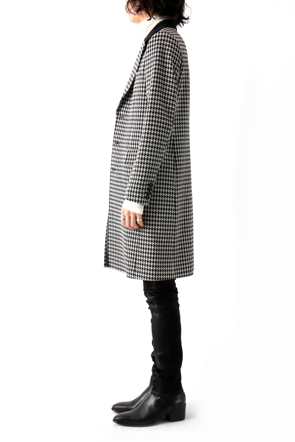 CHECK JACQUARD COAT