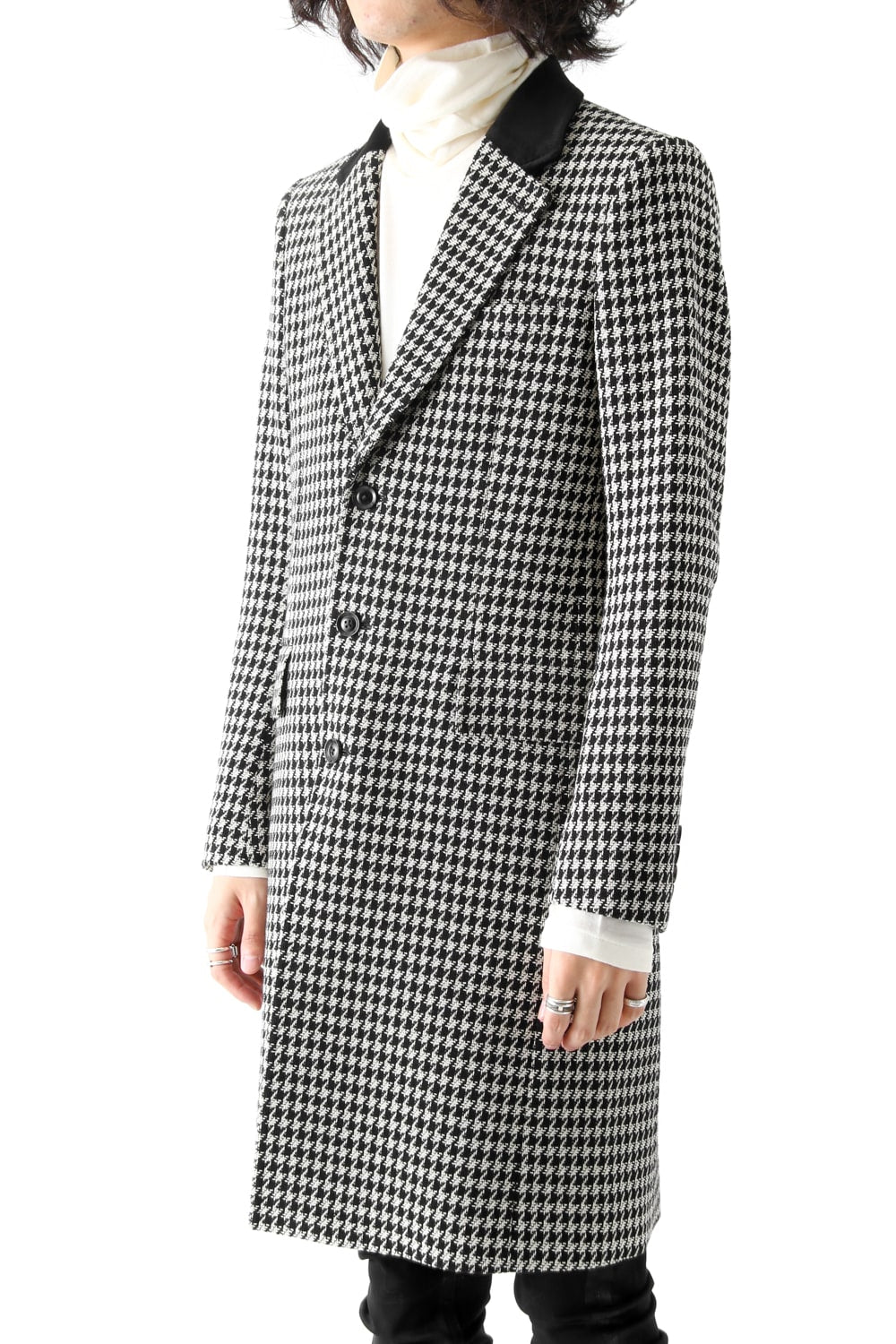 CHECK JACQUARD COAT