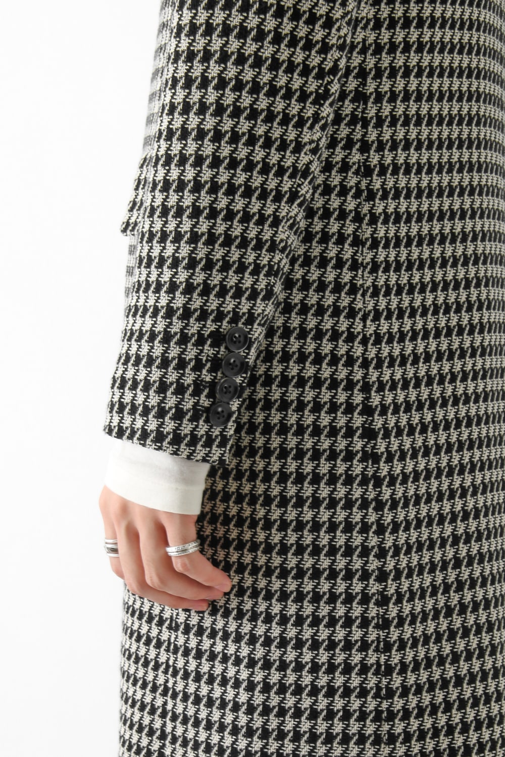 CHECK JACQUARD COAT