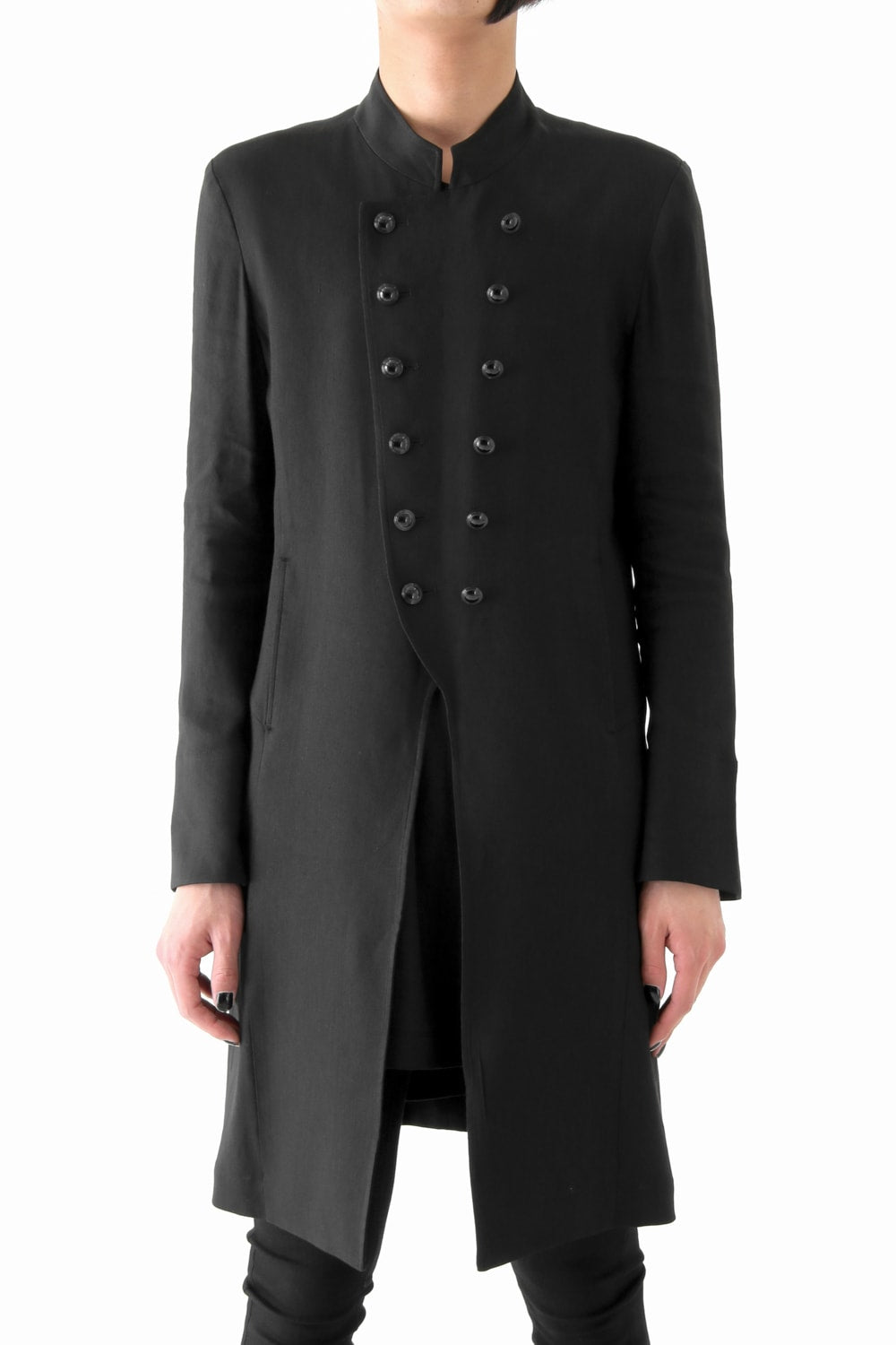 17S Vis/L Stretch Twill Napoleon Long Jacket BLACK