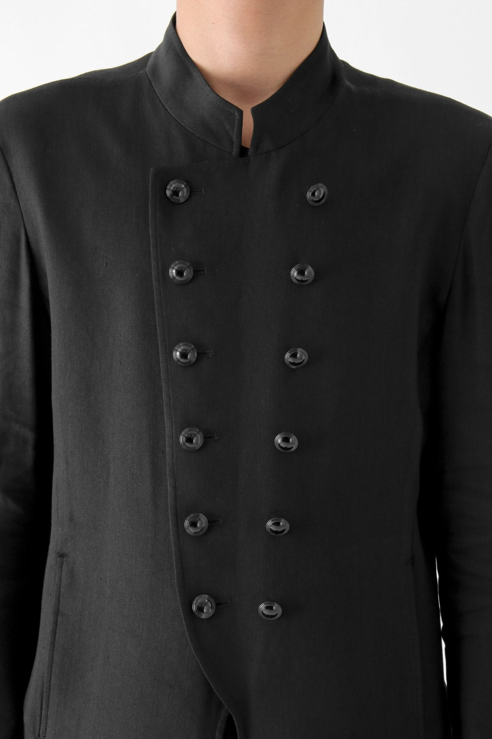 17S Vis/L Stretch Twill Napoleon Long Jacket BLACK