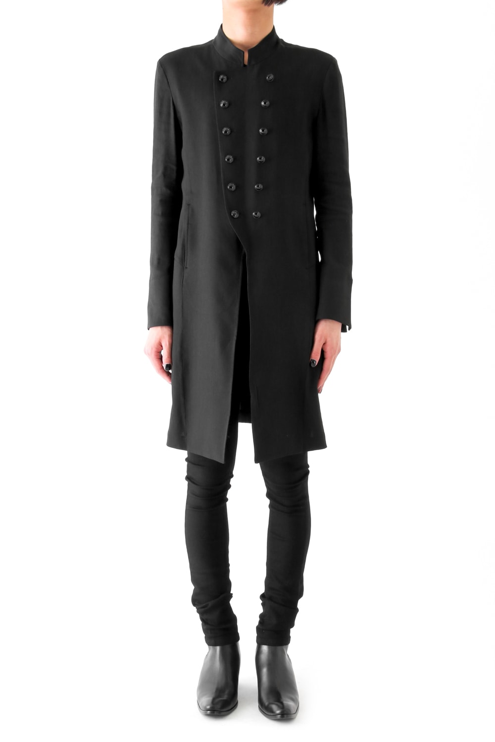 17S Vis/L Stretch Twill Napoleon Long Jacket BLACK