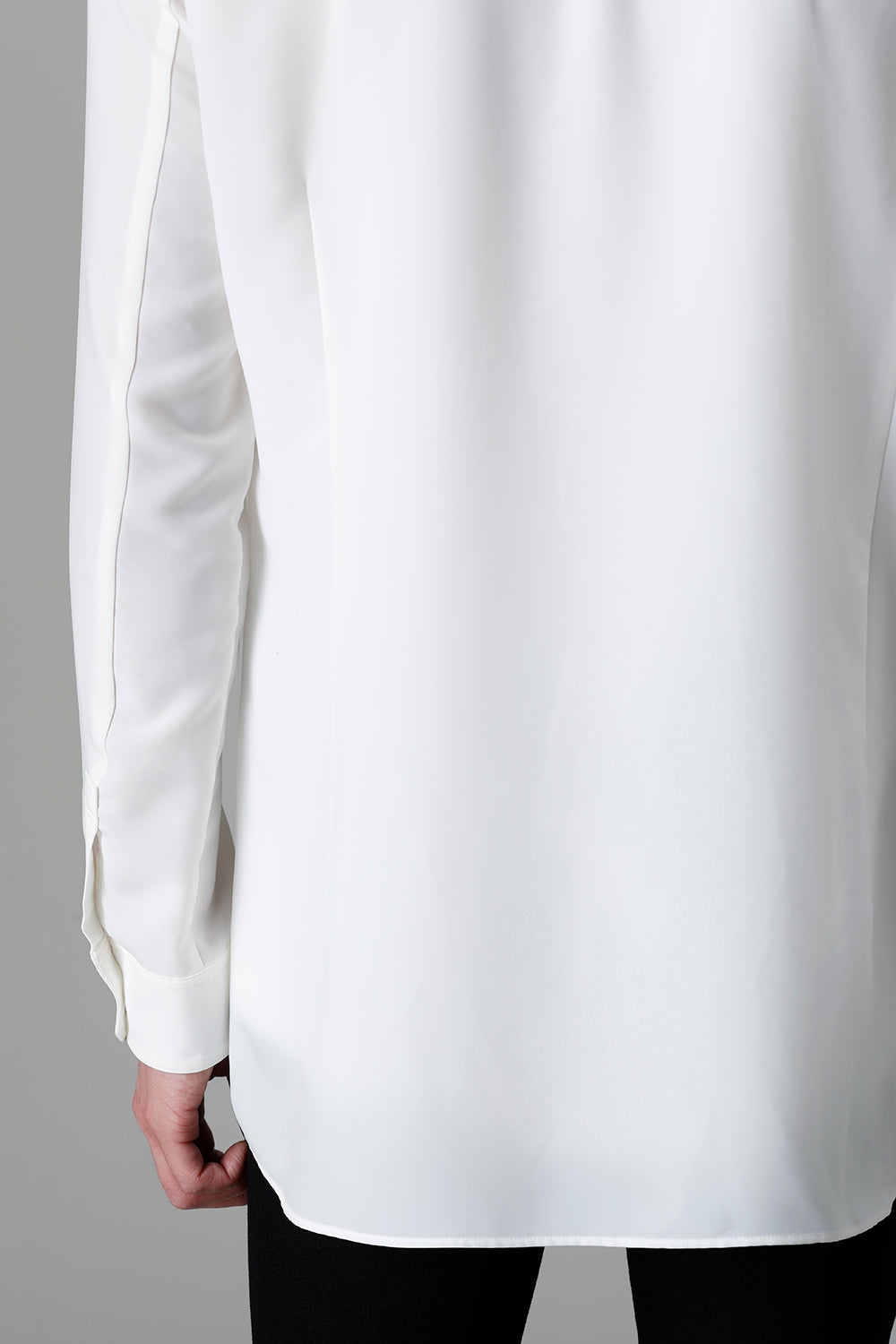 Drape Faille Ruffle Shirt Off White