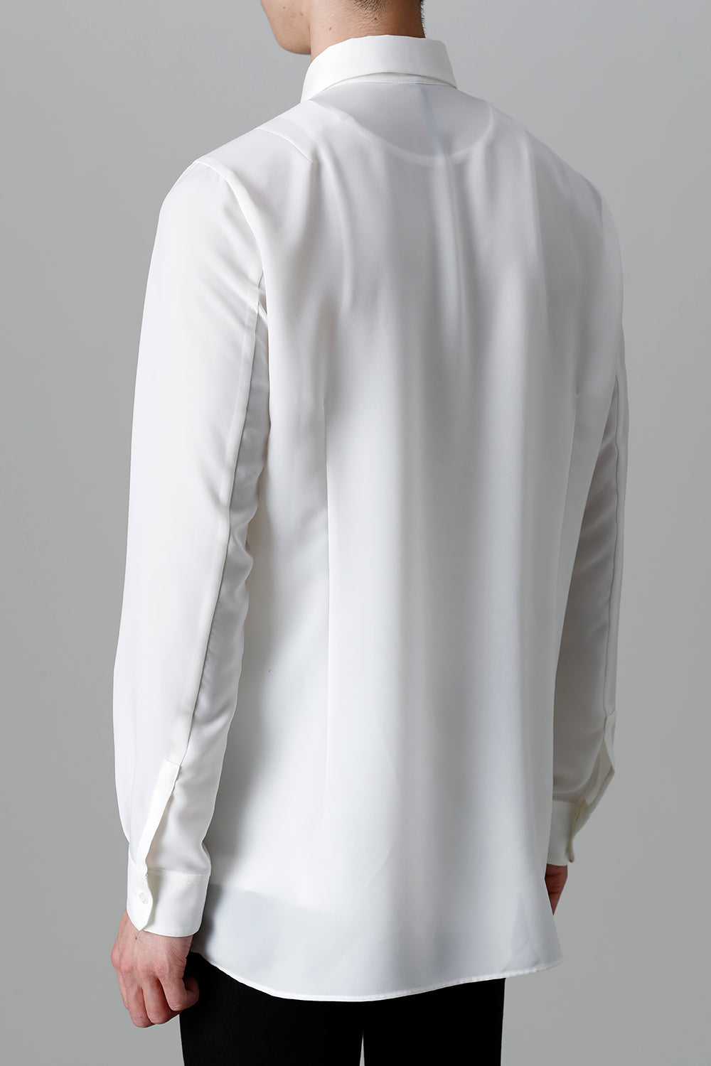 Drape Faille Ruffle Shirt Off White