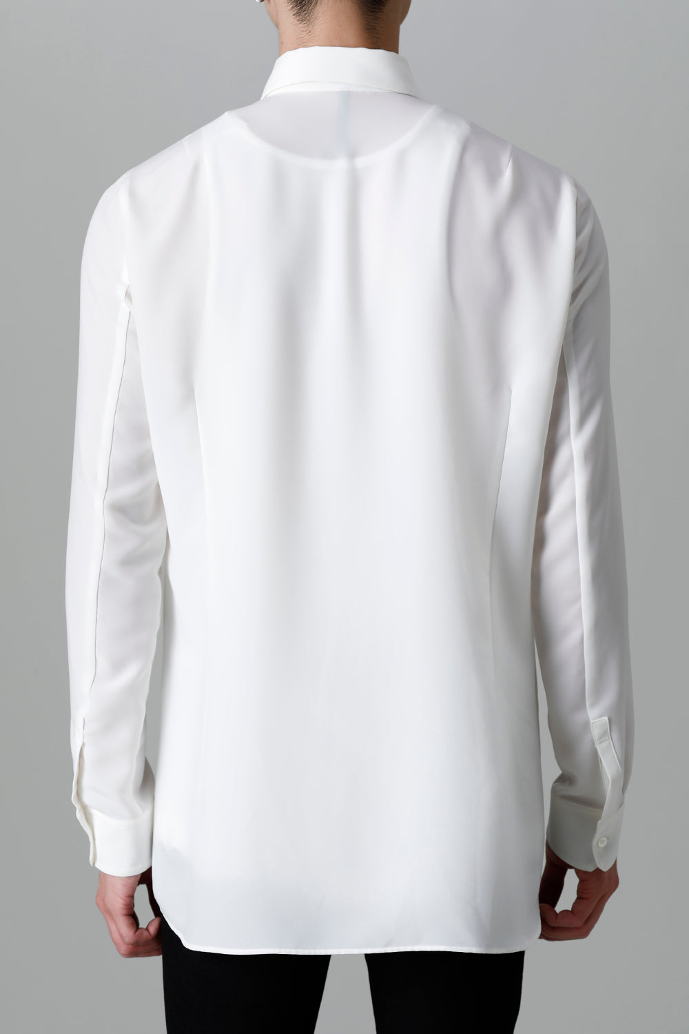 Drape Faille Ruffle Shirt Off White