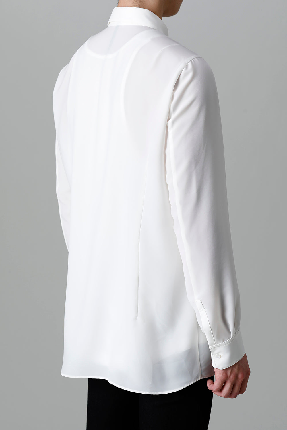 Drape Faille Ruffle Shirt Off White