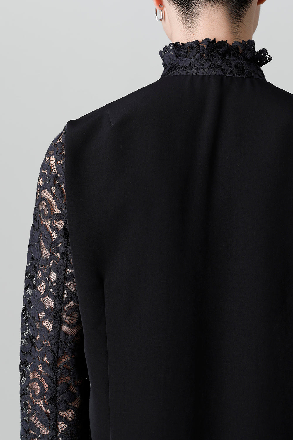Dendrobium Race Victorian Lace Shirt Black