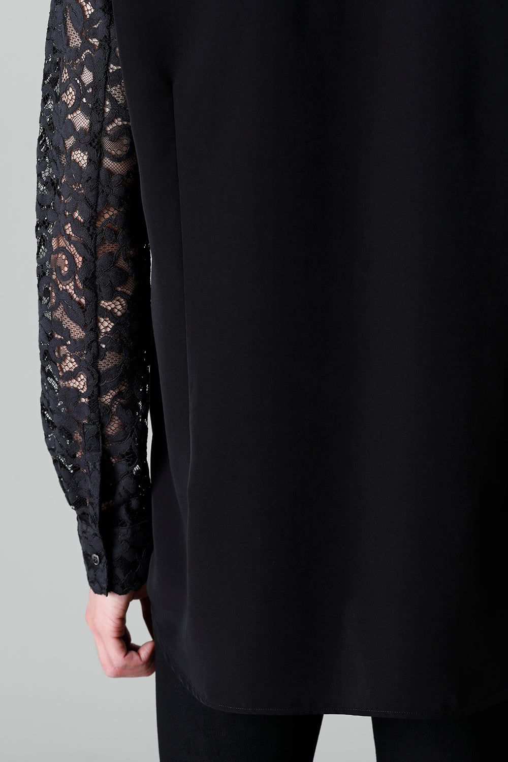 Dendrobium Race Victorian Lace Shirt Black