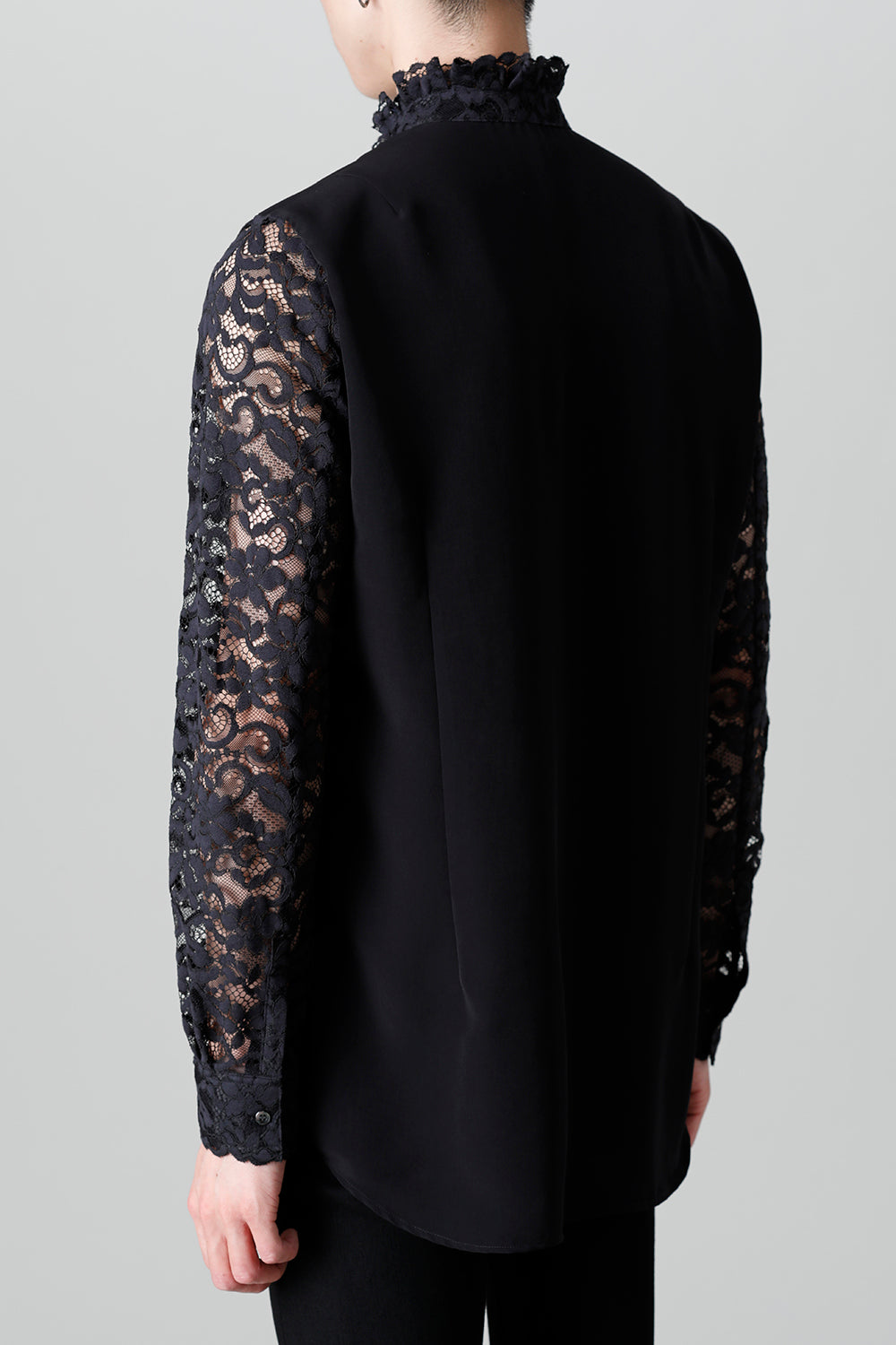 Dendrobium Race Victorian Lace Shirt Black