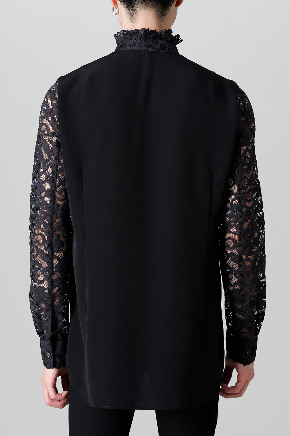 Dendrobium Race Victorian Lace Shirt Black