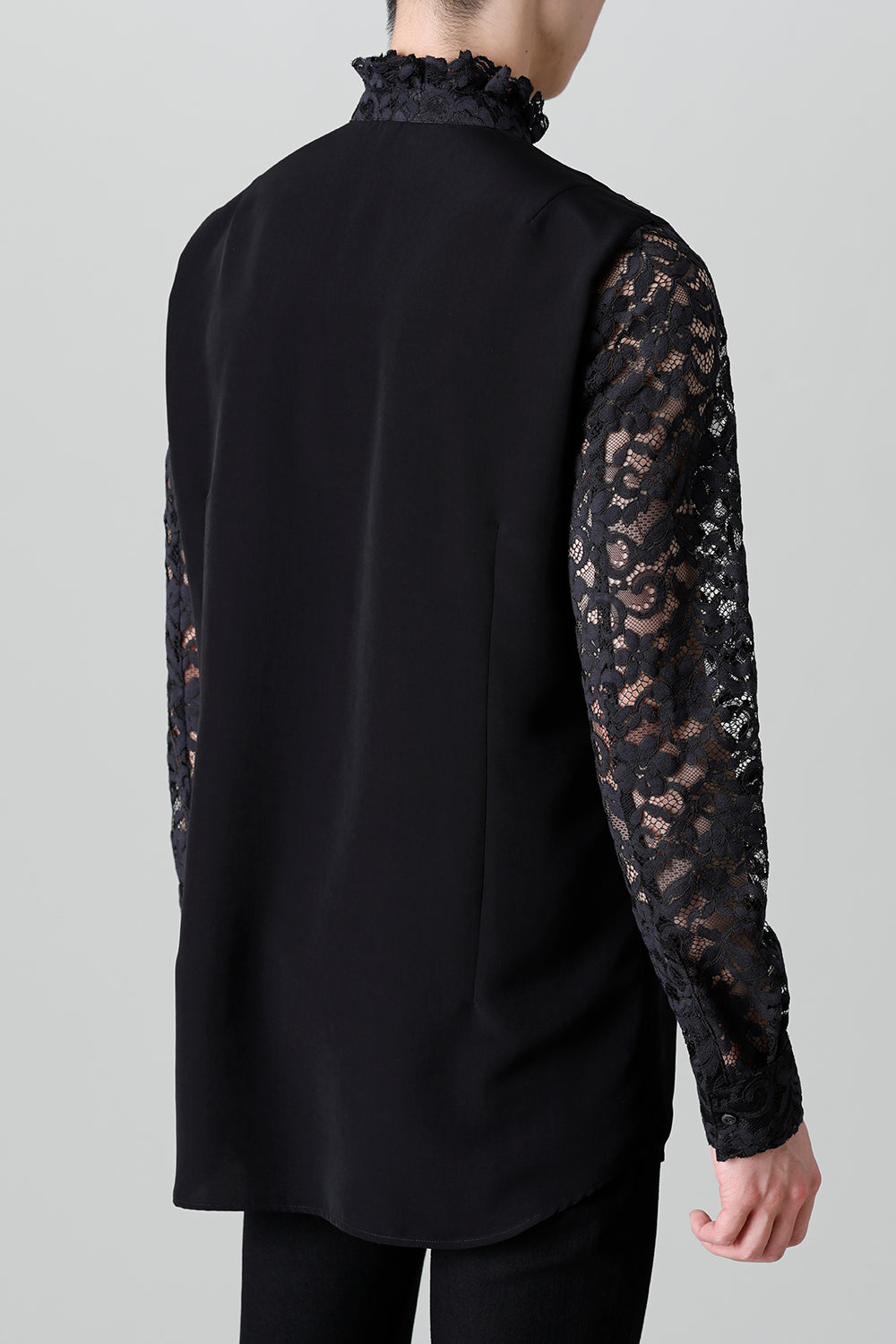 Dendrobium Race Victorian Lace Shirt Black