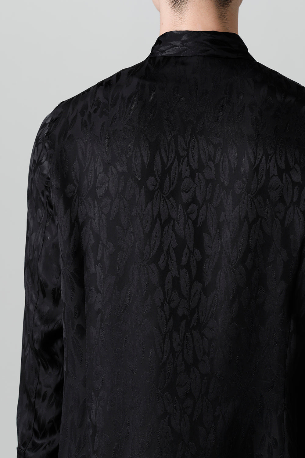 VIS/CU Leaf Jacquard Regular Shirt Black