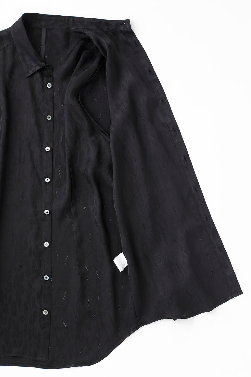 VIS/CU Leaf Jacquard Regular Shirt Black