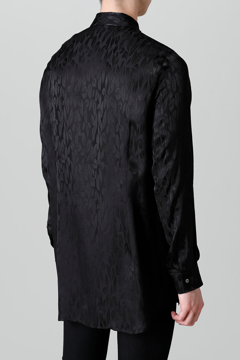 VIS/CU Leaf Jacquard Regular Shirt Black