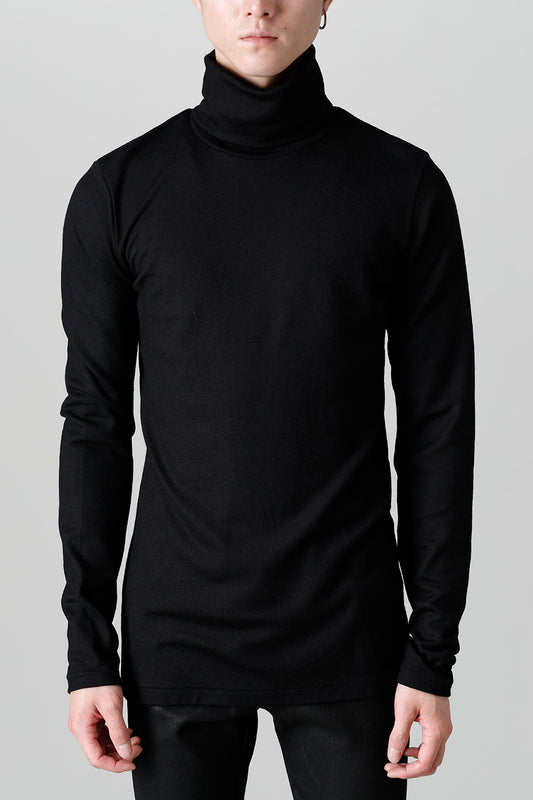 2/48 Mild Washable Jersey Turtleneck Pullover Black